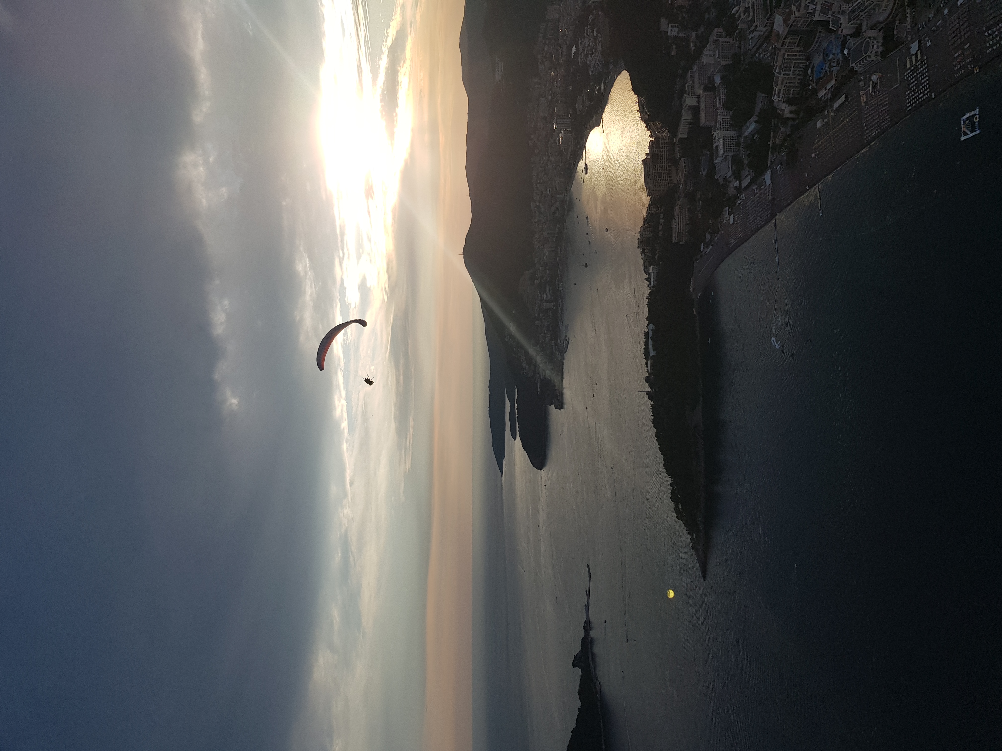 Tandem paragliding flight above Budva, Montenegro