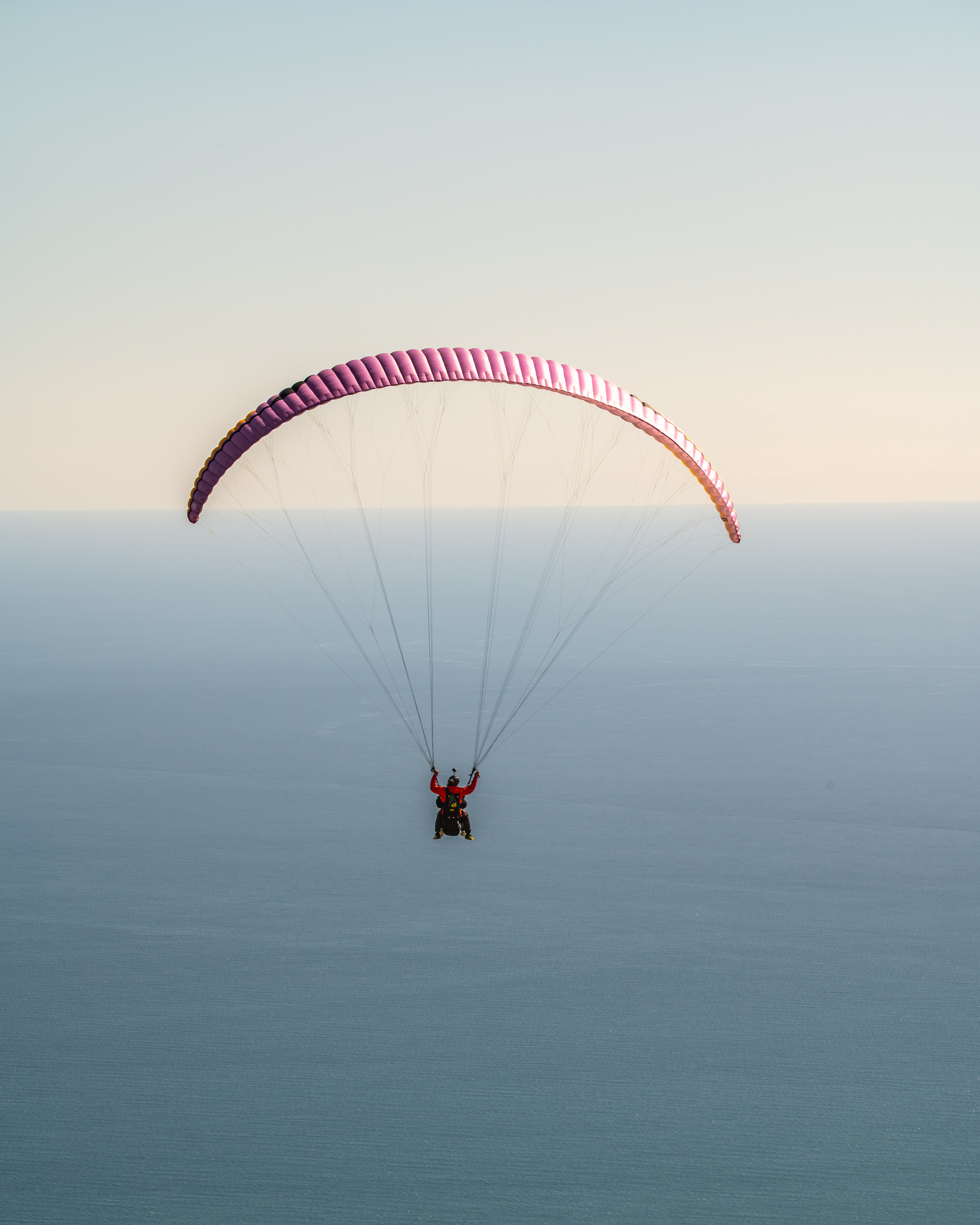 Tandem paragliding flight above Budva, Montenegro